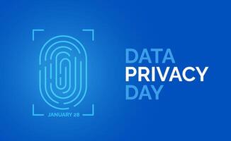 Data Privacy Day. January 28. Holiday concept. Design template for banner, web, card, poster vector