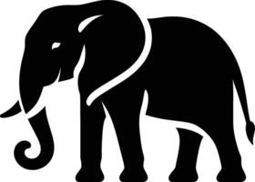 Elephant Silhouette on Classic White Background vector