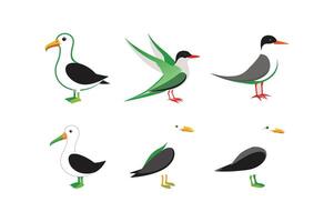 albatross, tern, seagull birds icon art image vector