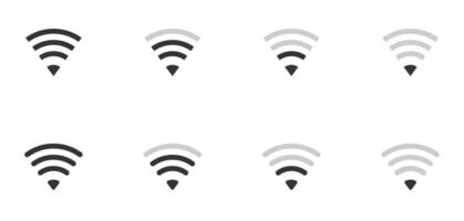 Wi-Fi signal strength icons in different levels vector