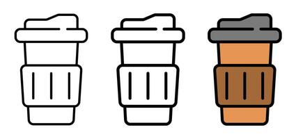 Set of Coffee Cup Icons in Different Styles vector
