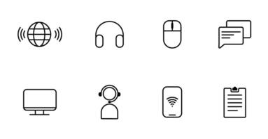 A set of icons for technology and communication devices vector