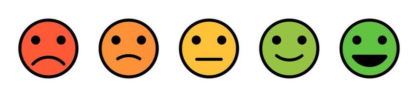 Colored Emoji Faces Showing Satisfaction Levels vector