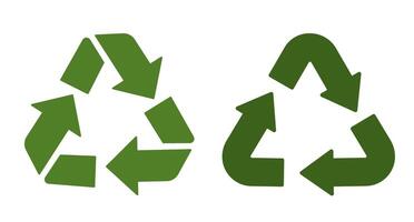 Two green arrows pointing in different directions vector