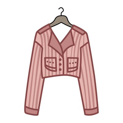Stylish Jacket on a Hanger Clip Art for Fashion Designs