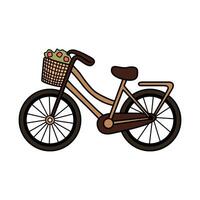 Charming Bicycle with Basket Clip Art for Designs vector