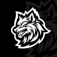 Angry wolf mascot esport logo illustration vector