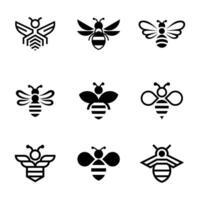 Bee icon set design vector