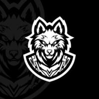 Wolf with armor mascot esport logo illustration vector