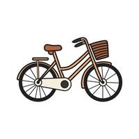 Charming Bicycle with Basket Clip Art for Designs vector