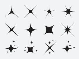 sparkle star icon set. simple star burst symbol vector