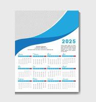1 Page Wall Calendar Design Template vector
