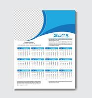 2025 new year Wall calendar template organize daily event vector