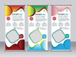 Vertical roll up banner standee template design vector