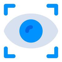 A blue eye with a white border around it vector