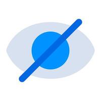 A blue and white eye with a no sign in the middle vector