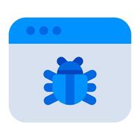 A blue bug icon on a white background vector
