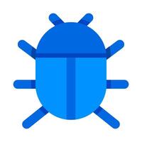 A blue bug icon on a white background vector