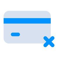 A credit card with a crossed out line vector