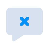 A speech bubble with an x on it vector