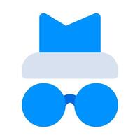 A hat and sunglasses icon on a white background vector