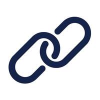 A blue link icon on a white background vector