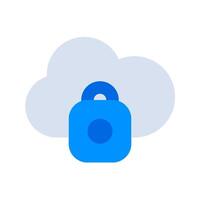 A blue lock with a cloud behind it vector