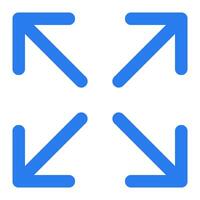 A blue arrow pointing to the left and right vector
