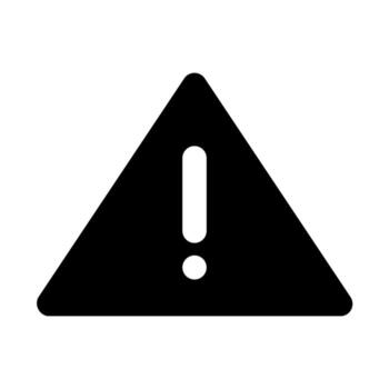 A black and white image of a warning triangle vector