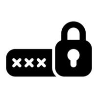 A black and white image of a padlock with crossed out keys vector