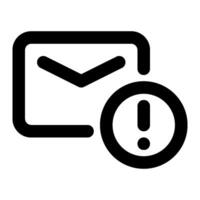 An icon of an email and a sign vector
