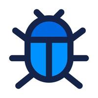 A blue bug icon on a white background vector