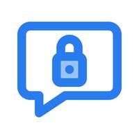 A speech bubble with a lock icon vector