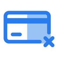 A credit card with a x in the middle vector
