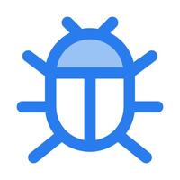 A blue bug icon on a white background vector