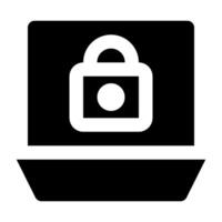 A black and white icon of a padlock vector