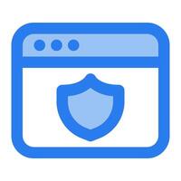 A blue shield icon on a white background vector