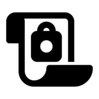 A black and white icon of a padlock vector