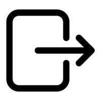A black and white icon of a square with an arrow pointing to the right vector