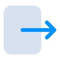 A blue arrow pointing to a file icon vector