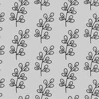 Minimalistic botanical seamless pattern. hand-drawn illustration in doodle style. Perfect for decorations, wallpaper, wrapping paper, fabric. Floral background. vector