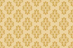 Golden flower damask seamless pattern for background. vector