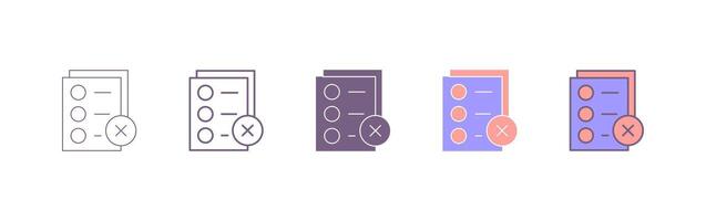 Simple Cancel Document icon. reject document. The icon can be used for websites, print templates, presentation templates, illustrations, etc vector