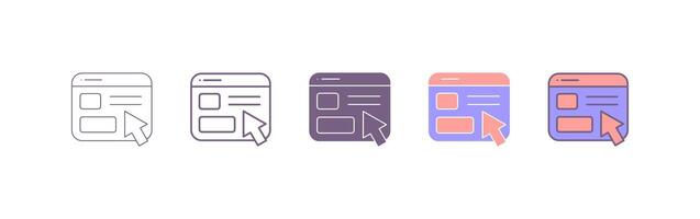 interface icon in different style illustration. UI icon. layout vector
