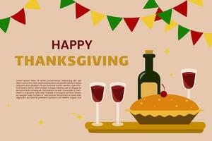thanksgiving background template vector