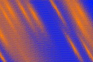 Pixel bitmap background with retro dotted pattern. Blue and orange gradation abstract gradation. Noise effect dither halftone striped wallpaper vector
