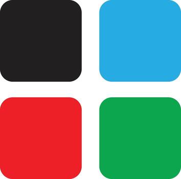 Square buttons icons . Blank colorful square buttons isolated on white background . vector