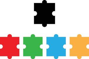 Colorful puzzle icon set isolated on white background . Jigsaw puzzle icon vector