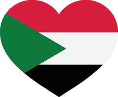 Sudan flag heart . Sudan love symbol . Sudanese flag in heart shape . illustration vector