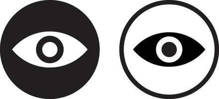 Eye icon set in two styles . Vision icon . Look icon vector